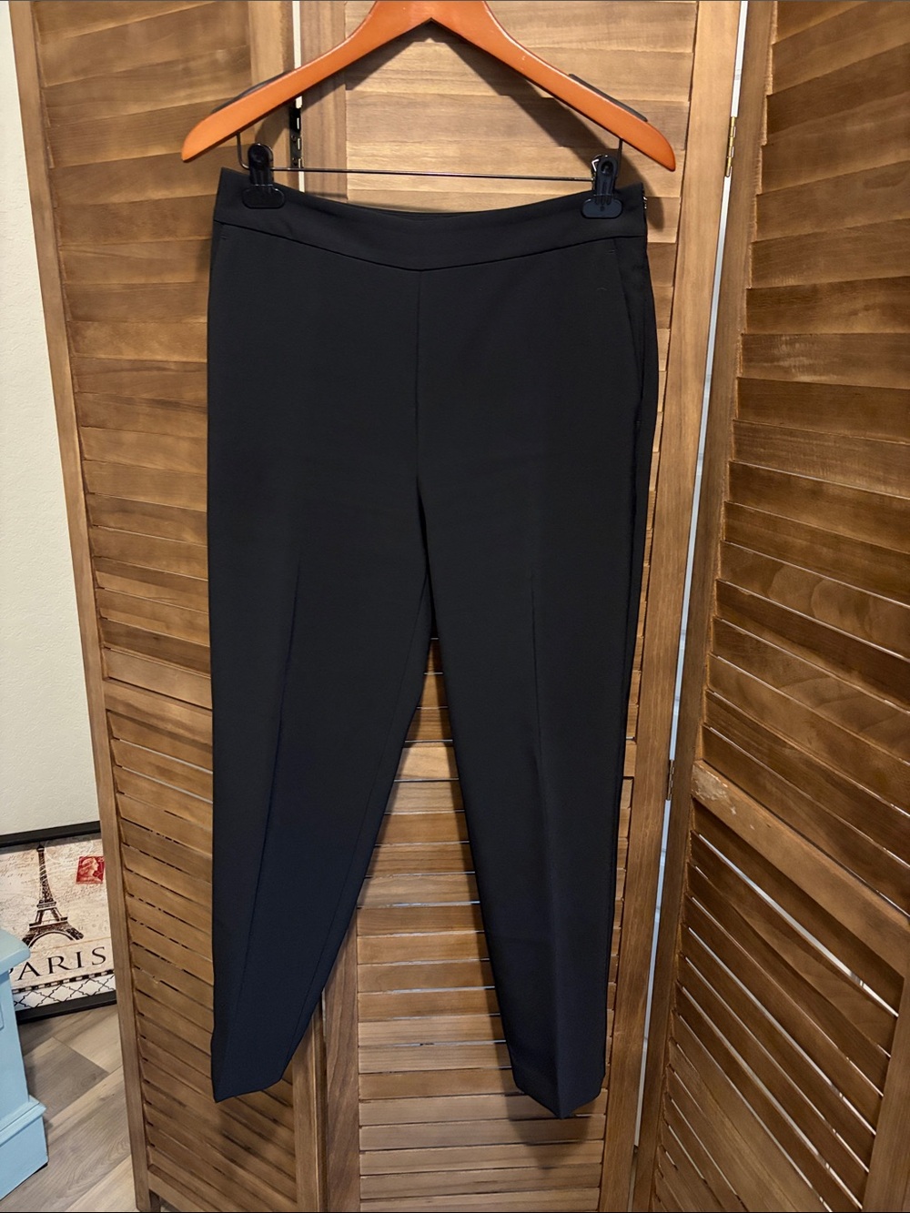 Ann Taylor Black Slim Side Zip Crepe Trousers